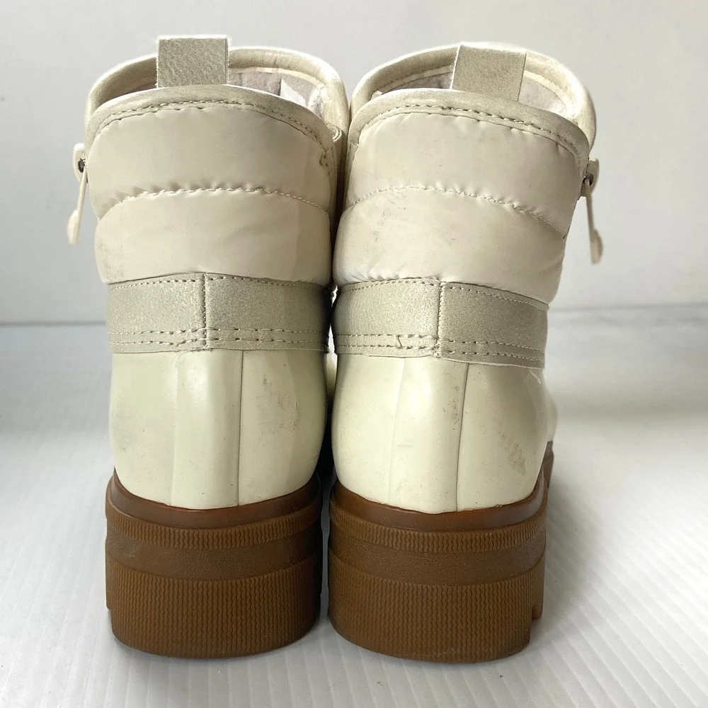 Sperry Syren Ascent Round Toe Boots Off White‎ Womens 7.5